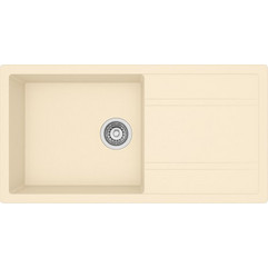 Unixton Kronos-110 Ένθετος Νεροχύτης Γρανίτη Αντιστρεφόμενος Ματ Cream 100x50cm