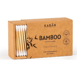 Karan Μπατονέτες Βαμβακερές Bamboo Βιοδιασπώμενες Μπεζ 200τμχ