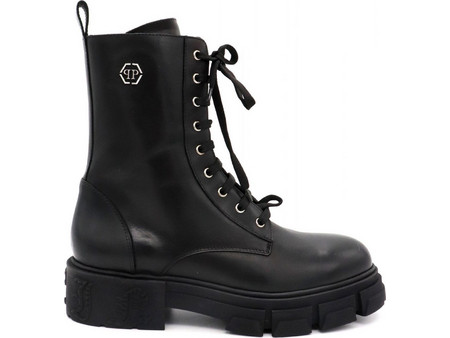 Philipp Plein Ανδρικές Μπότες Δερμάτινες Μαύρες AADSUSE0026PLE010N02