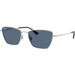 Ray-Ban RB3783 00380 Γυναικεία Γυαλιά Ηλίου Πεταλούδα Μεταλλικά Ασημί με Μπλε Φακό