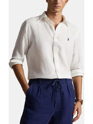Polo Ralph Lauren Ανδρικό Πουκάμισο Βαμβακερό Μακρυμάνικο Slim Fit Λευκό 710966294-506