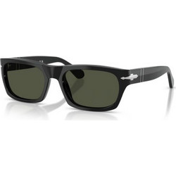 Persol PO3398S 95/31 Ανδρικά Γυαλιά Ηλίου Τετράγωνα Κοκάλινα Μαύρα με Πράσινο Φακό