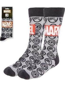 Cerda Marvel - Avengers Ανδρικές Κάλτσες Ψηλές με Σχέδια Γκρι 2900002539