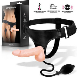 LateToBed Brato Inflatable Harness Strap On με Dildo 16.5cm Flesh LT-727