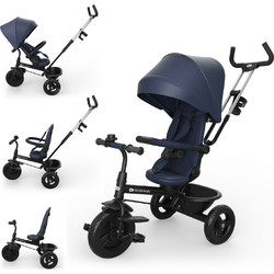 Kinderkraft Aston 2 Plus Τρίκυκλο Ποδήλατο με Σκίαστρο & Χειρολαβή για 9+ Μηνών Navy Μπλε