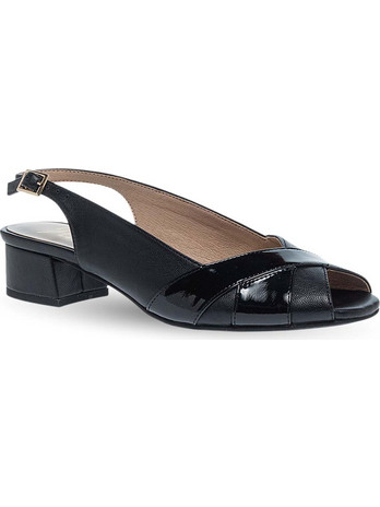 Parex Ανατομικές Γόβες Slingback Δερμάτινες με Χοντρό Χαμηλό Τακούνι Μαύρες 10633027