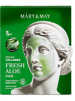 Mary & May Collagen Fresh Aloe Sheet Μάσκα Προσώπου για Καταπράυνση με Αλόη 30gr