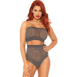 Leg Avenue Σετ Sexy Εσώρουχα See Through Ανθρακί 714718540320
