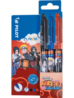 Pilot Frixion Ball Naruto Σετ Στυλό Υγρής Μελάνης 0.7mm Μπλε 3τμχ
