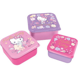 Stor Hello Kitty Πλαστικό Παιδικό Σετ Δοχείο Φαγητού Πολύχρωμο