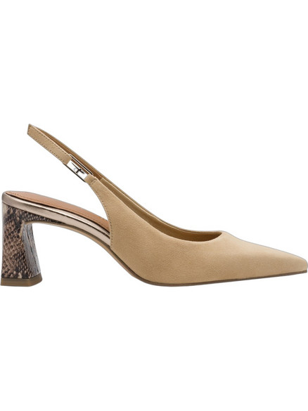 Tamaris Γόβες Suede Slingback με Χοντρό Χαμηλό Τακούνι Μπεζ 1-29624-46-445