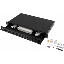Lanberg FOP1-24SD-LQB Οπτικό Patch Panel Rack 1U 19" 24 Θυρών Unshielded