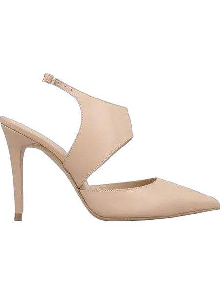 KALOGIROU Trou Γόβες Slingback Δερμάτινες με Τακούνι Στιλέτο Μπεζ LEA-00N2