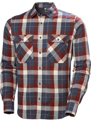 Helly Hansen Ανδρικό Πουκάμισο Βαμβακερό Καρό Μακρυμάνικο Κανονική Γραμμή Μπλε Κόκκινο 62731-860