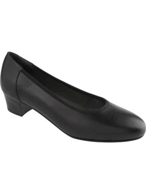 Scholl Ανατομικές Γόβες Δερμάτινες με Χοντρό Χαμηλό Τακούνι Μαύρες NP81784-001