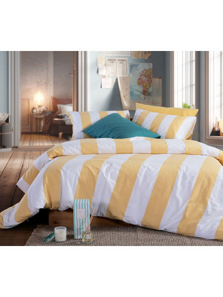 Nef-Nef Σετ Σεντόνια King Size Βαμβακερά με Λάστιχο 180x200+35 Vertia Yellow