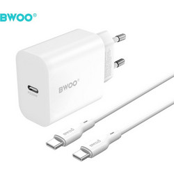 Bwoo CDA233 Φορτιστής με Καλώδιο USB-C με Θύρα USB-C 20W Power Delivery