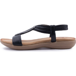 Zak Shoes Δερμάτινα Γυναικεία Σανδάλια Μαύρα SD95019