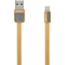 Remax RC-044i Braided Flat USB-A to Lightning Cable 1m Gold