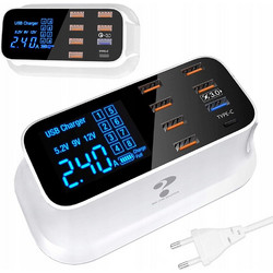 Verk Group AT06204 Βάση Φόρτισης με 7 Θύρες USB-A & Θύρα USB-C 40W Quick Charge 3.0