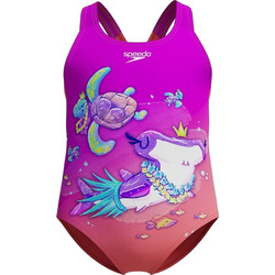 Speedo Digital Printed Αθλητικό Παιδικό Μαγιό Ολόσωμο για Κορίτσι Φούξια Σομόν 8003739-18256