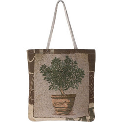 Silk Fashion Olive Υφασμάτινη Τσάντα Θαλάσσης Ώμου Καφέ 45x45cm