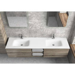 Karag SPACE 175v2 Ένθετος Νιπτήρας Μπάνιου Πορσελάνης 175x46x16cm Λευκός
