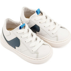 Babywalker Βαπτιστικά Sneakers για Αγόρι Δερμάτινα Ανατομικά Λευκά Μπλε EXC8001