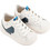 Babywalker Βαπτιστικά Sneakers για Αγόρι Δερμάτινα Ανατομικά Λευκά Μπλε EXC8001