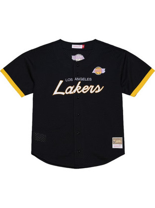 Mitchell & Ness Ανδρικό Πουκάμισο Βαμβακερό Κοντομάνικο Κανονική Γραμμή Μαύρο TP16323-LALBLCK