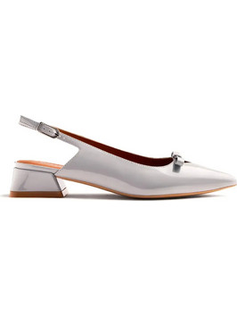 Gioseppo Γόβες Slingback Λουστρίνι με Χοντρό Χαμηλό Τακούνι Γκρι 79008