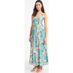 Inart Ble Maxi Καλοκαιρινό Βραδινό Φόρεμα Floral Μεταξωτό Βεραμάν 5-41-348-1346