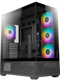 Azza Tiara Black Gaming Midi Tower Κουτί Υπολογιστή RGB με Πλαϊνό Παράθυρο