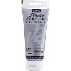 Pebeo Studio Acrylics 351 Silver Ακρυλικό Χρώμα Ζωγραφικής 100ml