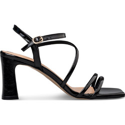 Envie Shoes Γυναικεία Πέδιλα Λουστρίνι Μαύρα με Χοντρό Ψηλό Τακούνι E02-23703-34