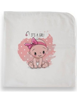 Bonjour Bebe Baby Girl Πάνα Αγκαλιάς Χασέ Λευκή 75x75cm