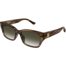 Balenciaga BB0480SK 003 Γυναικεία Γυαλιά Ηλίου Πεταλούδα Κοκάλινα Καφέ με Πράσινο Φακό