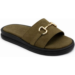 Elenross Γυναικεία Σανδάλια Suede Χακί GS10235W-OLI