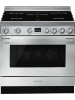 Smeg CPF9IPX Κουζίνα Ηλεκτρική 115lt με Επαγωγικές Εστίες & Πυρόλυση 90cm