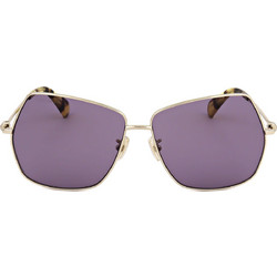 Max Mara MM0035 32Y Γυναικεία Γυαλιά Ηλίου Πολυγωνικά Μεταλλικά Χρυσά με Μωβ Φακό