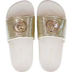 U.S. Polo Assn. Γυναικείες Παντόφλες Καλοκαιρινές Ανατομικές Αντιολισθητικές Χρυσές IVY002W5Y2-GOL001