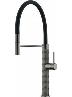 Inter Ceramic 7789809GG Μπαταρία Κουζίνας Πάγκου Διπλής Παροχής Ανάμεικτη με Εύκαμπτο Ρουξούνι Inox