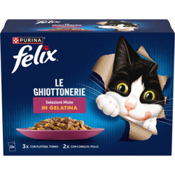 Purina Felix Le Ghiottonerie Tuna, Chicken, Rabbit & Sole in Jelly 10x85gr