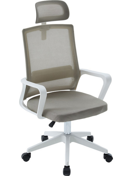 HomeMarkt Velocity Καρέκλα Διευθυντική με Προσκέφαλο και Ανάκλιση Γκρι HM1229.02
