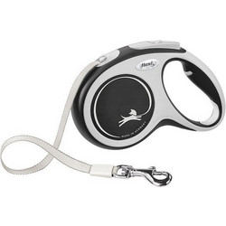 Flexi New Comfort Πτυσσόμενο Λουρί Σκύλου έως 15kg 5m Λευκό Μαύρο
