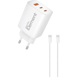 Element CH-450 Φορτιστής με Καλώδιο USB-C με Θύρα USB-A & 2 Θύρες USB-C 65W Power Delivery