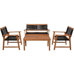 Woodwell Spring Σετ Σαλόνι Κήπου Μασίφ Ξύλο Καφέ Μαύρο Ε2351,1