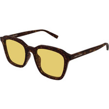 Saint Laurent SL457 009 Ανδρικά Γυαλιά Ηλίου Τετράγωνα Κοκάλινα Καφέ με Κίτρινο Φακό