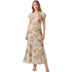 Anna Raxevsky Maxi Καλοκαιρινό Φόρεμα για Γάμο / Βάπτιση Floral Μπεζ D26101