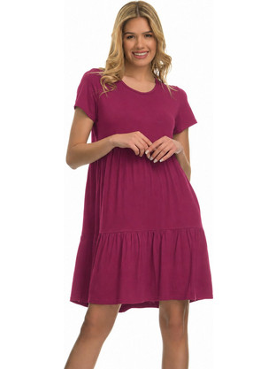 PNN Nightwear Mini Καλοκαιρινό Καθημερινό Φόρεμα Μεταξωτό Φούξια 0263-0014-3